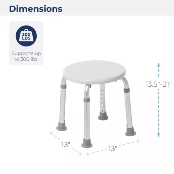 {Drive Medical} RTL12004KD Handicap Bathroom Stool, White - Picture 2 of 7